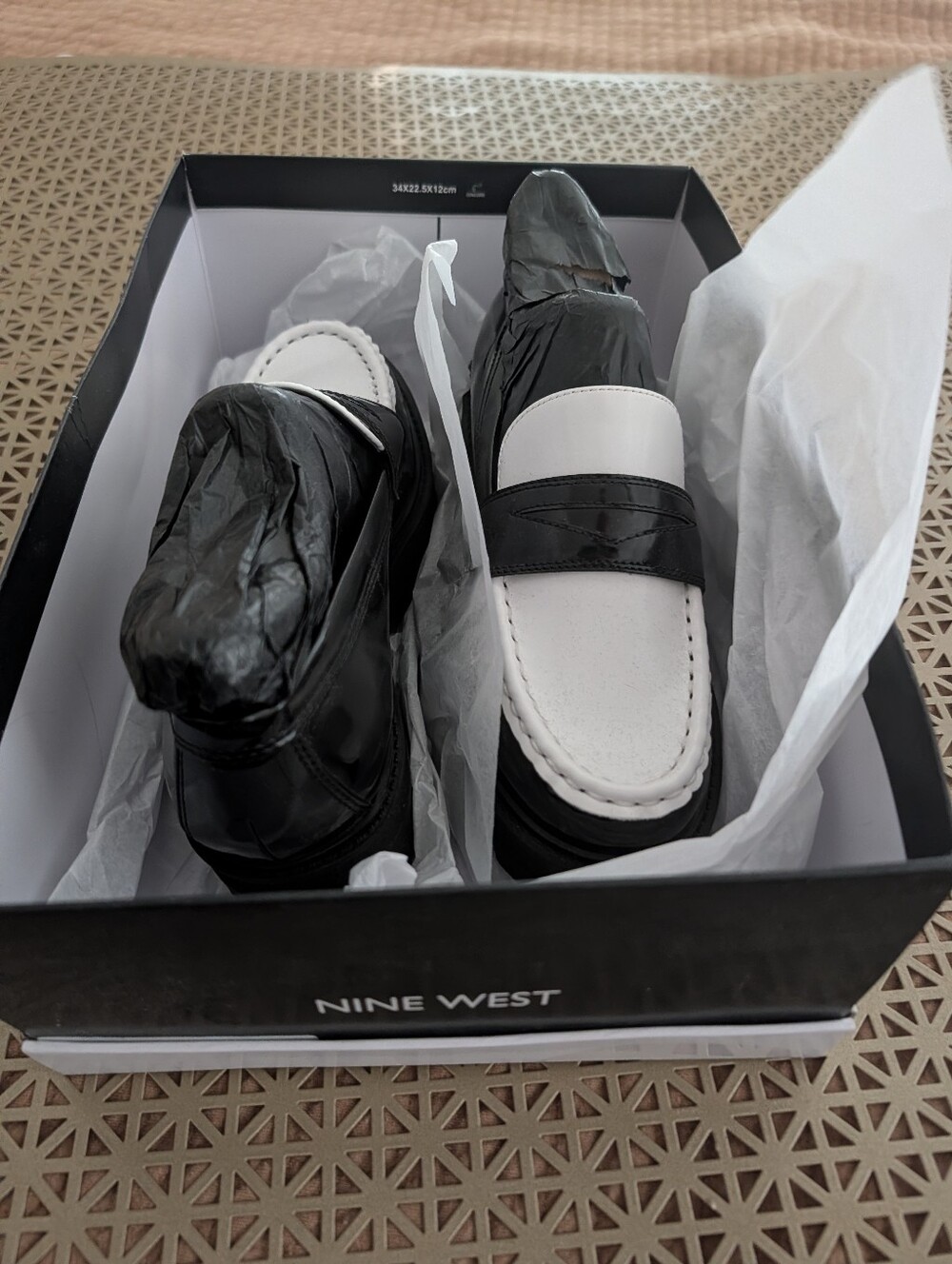 Nine West Black and White Women’s Chunky Loafers